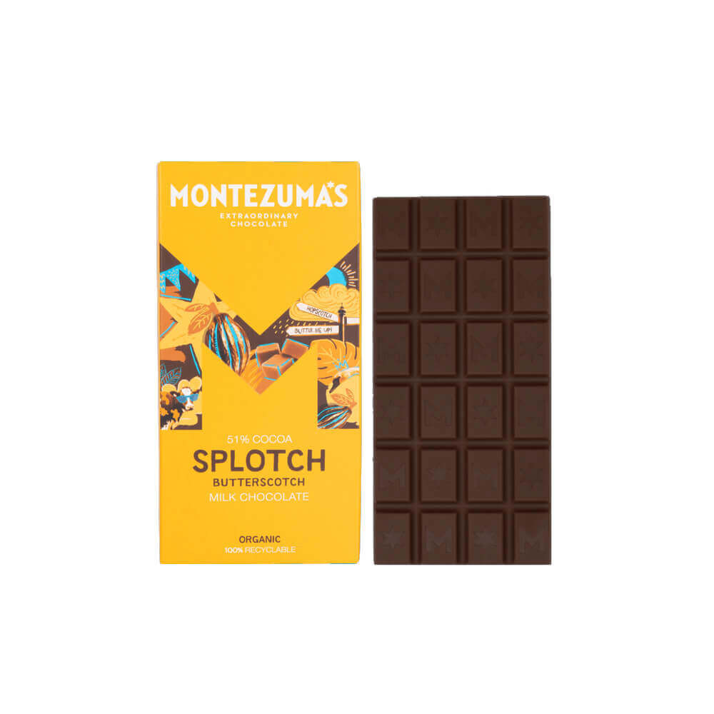 Montezuma's Splotch 51% Milk With Butterscotch 90g